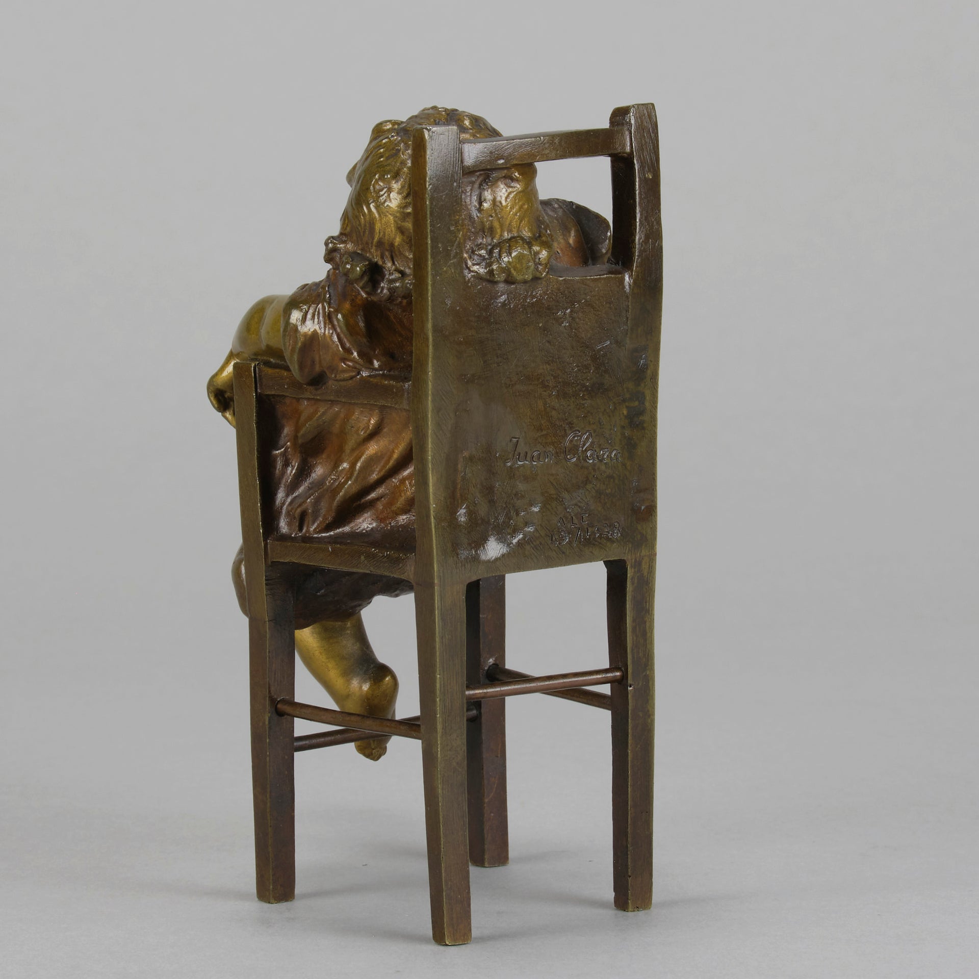 Juan Clara Bronze - Girl on Chair - Hickmet Fine Arts 