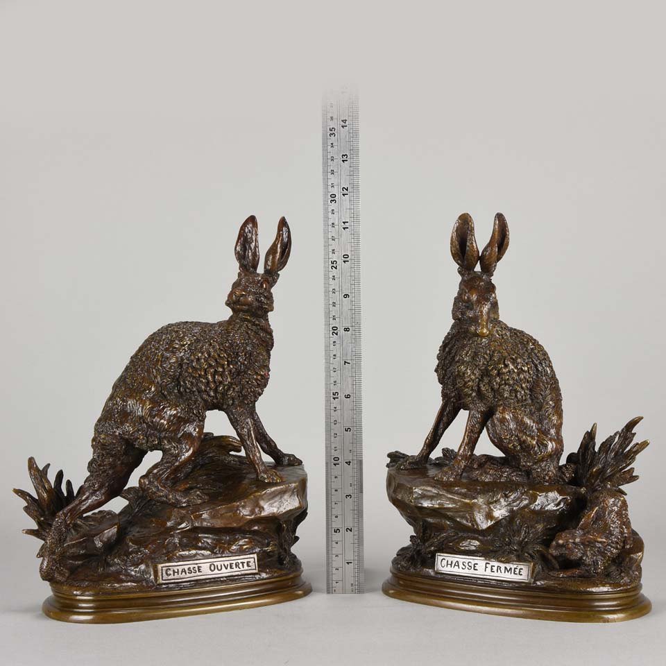 Moigniez Hares Animalier Bronze 
