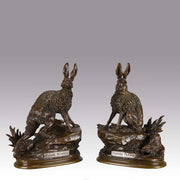 Moigniez Hares Animalier Bronze 