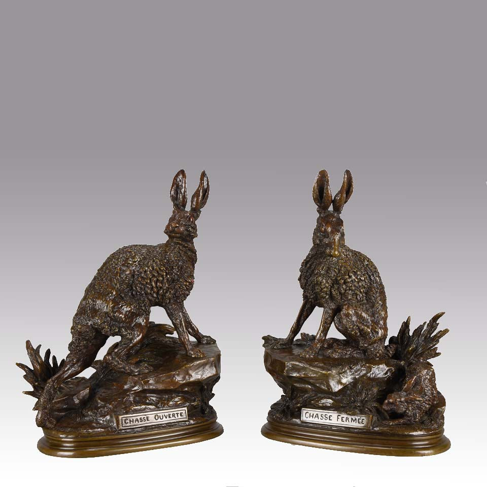 Moigniez Hares Animalier Bronze 