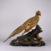Moigniez Pheasant & Weasel - Animalier Bronze - Hickmet Fine Arts