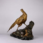 Moigniez Pheasant & Weasel - Animalier Bronze - Hickmet Fine Arts
