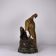 Moigniez Pheasant & Weasel - Animalier Bronze - Hickmet Fine Arts