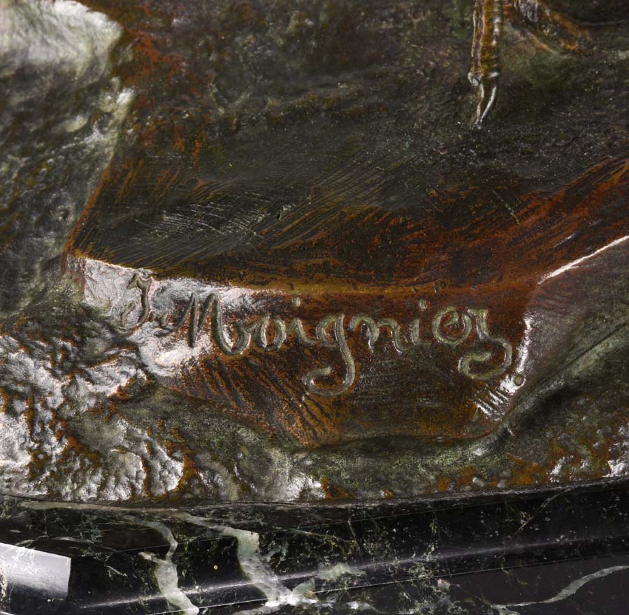 Moigniez Pheasant & Weasel - Animalier Bronze - Hickmet Fine Arts