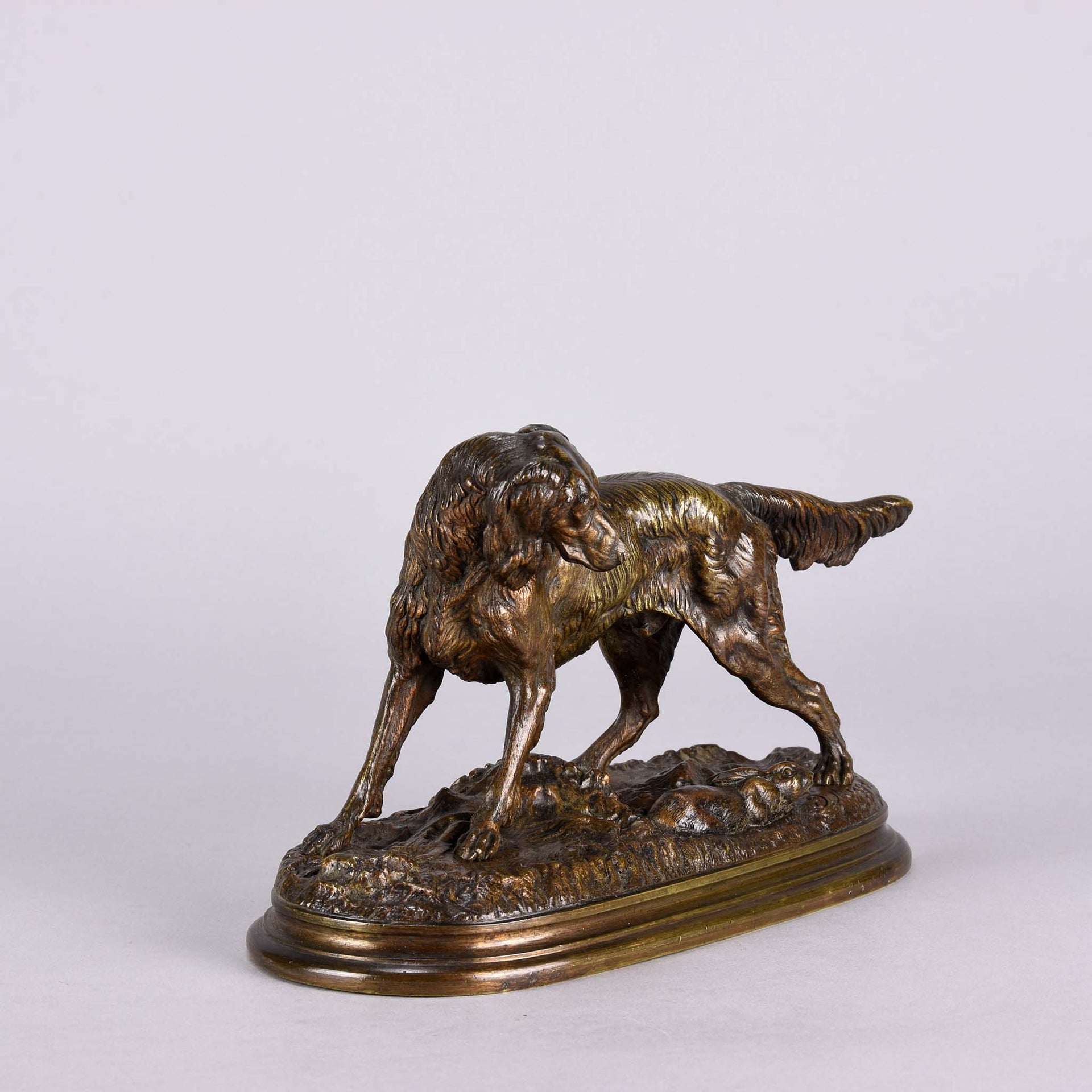 Setter & Rabbit  - Jules Moigniez Bronze - Hickmet Fine Arts