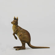 Kangaroo" by Franz Bergman a charming early 20th Century Austrian cold painted bronze study of a standing kangaroo with excellent naturalistic hand chased surface detail and fine colour