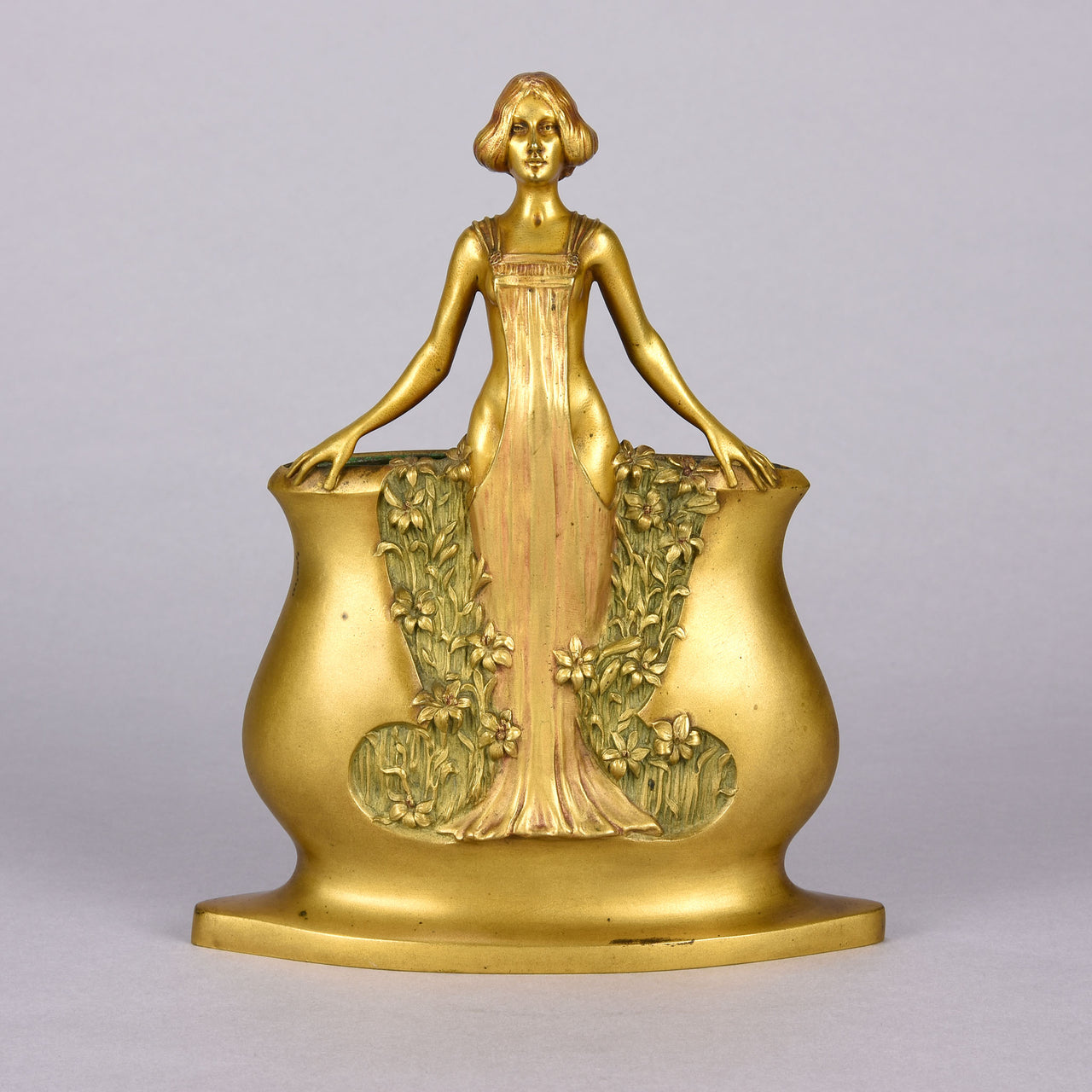 Charles Korschann Bronze - Art Nouveau Vase - Hickmet Fine Arts