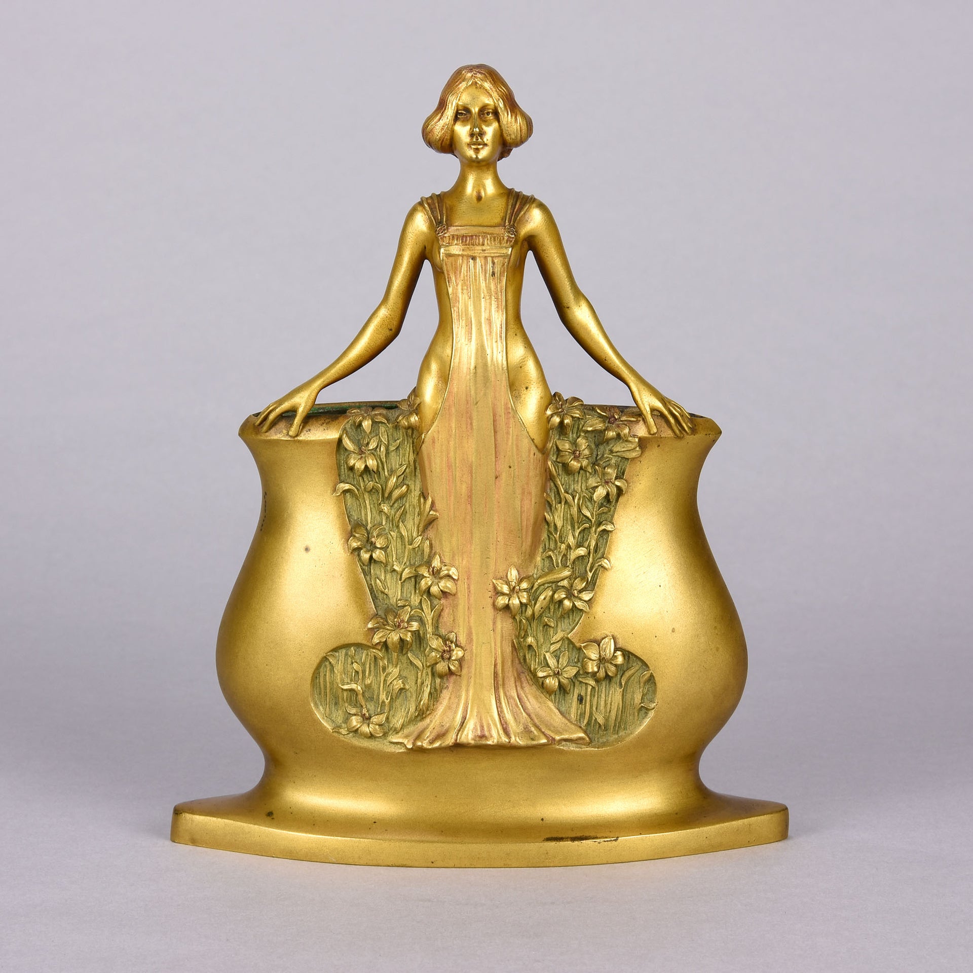 Charles Korschann Bronze - Art Nouveau Vase - Hickmet Fine Arts