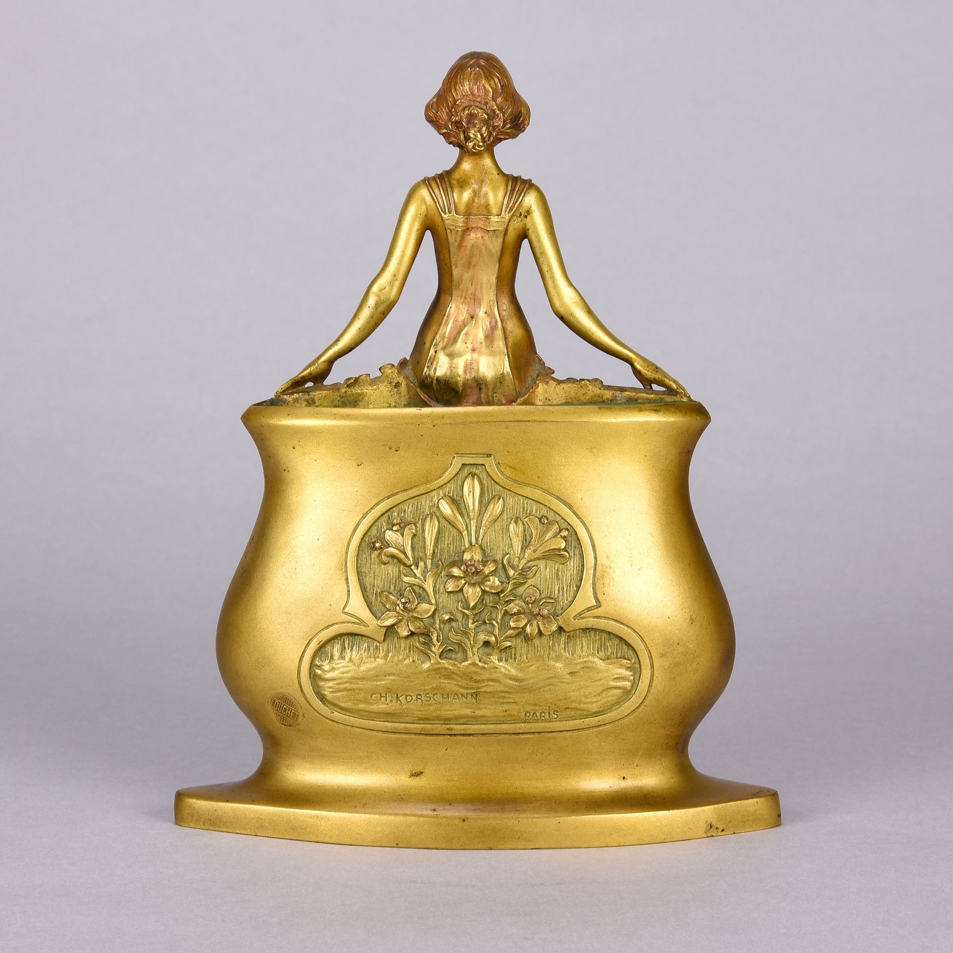 Charles Korschann Bronze - Art Nouveau Vase - Hickmet Fine Arts