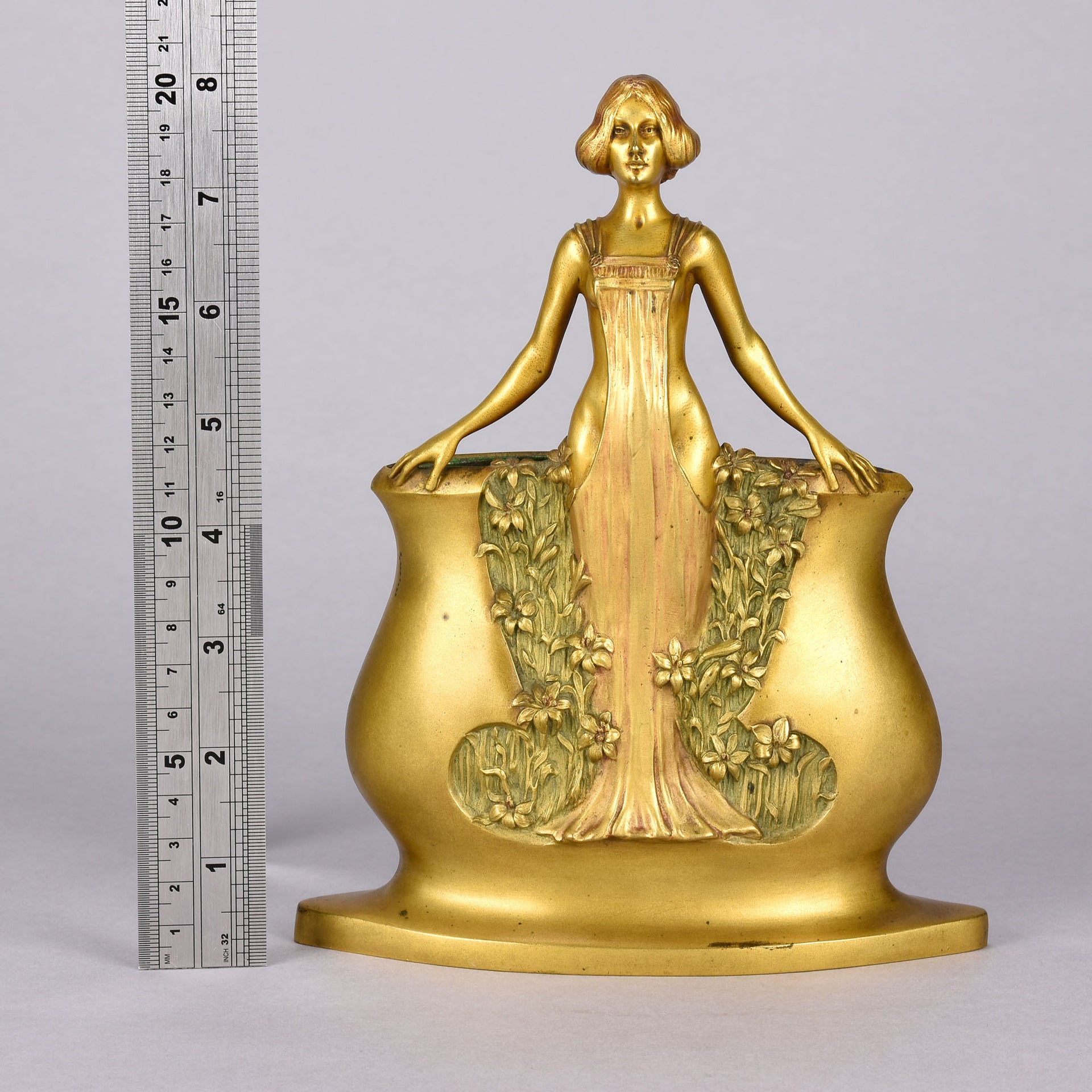 Charles Korschann Bronze - Art Nouveau Vase - Hickmet Fine Arts