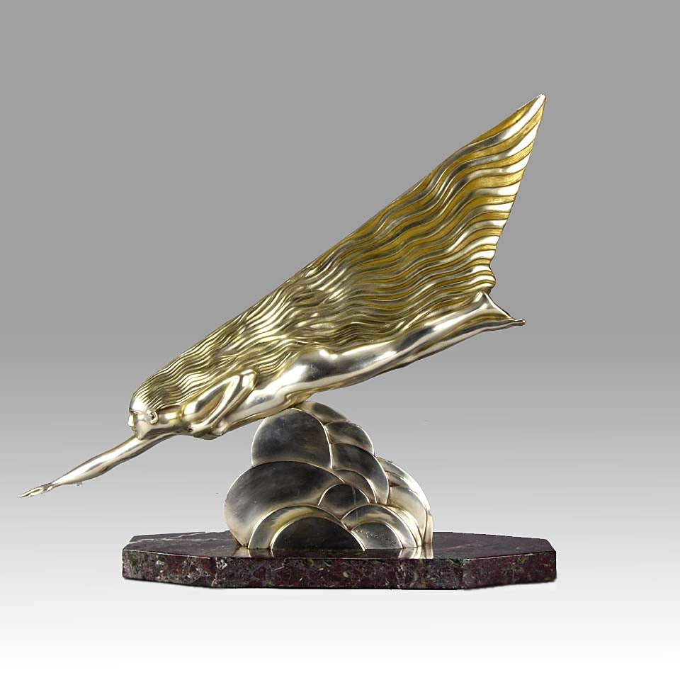 美術品XXXIII Pièces fluviales & lacustres La Comete by Guiraud Riviere - Iconic Art Deco Bronze