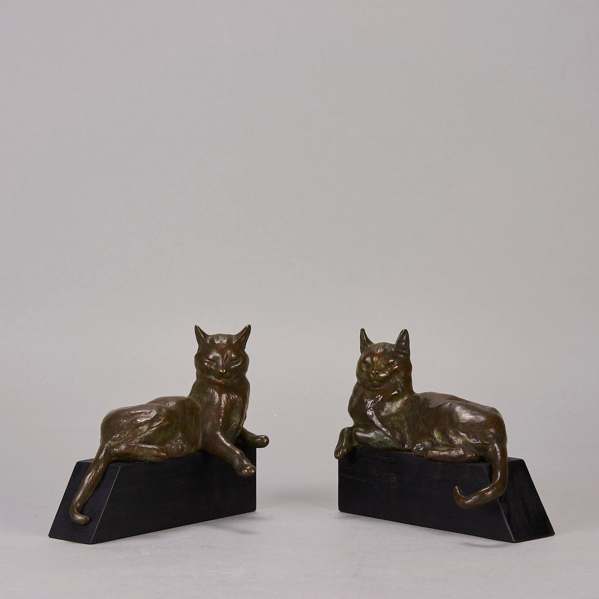 Riche bronze cats - Art Deco sculptures for sale - Dec0 Bronze - Hickmet Fine Arts