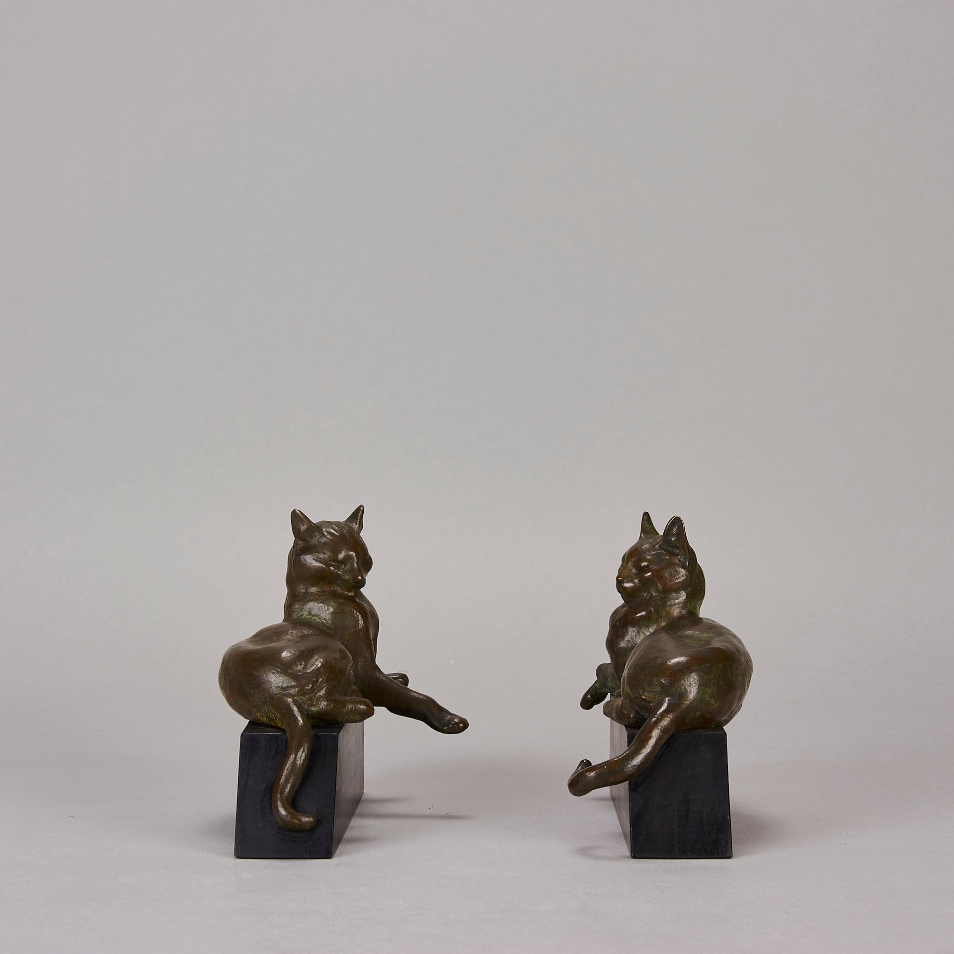 Riche bronze cats - Art Deco sculptures for sale - Dec0 Bronze - Hickmet Fine Arts