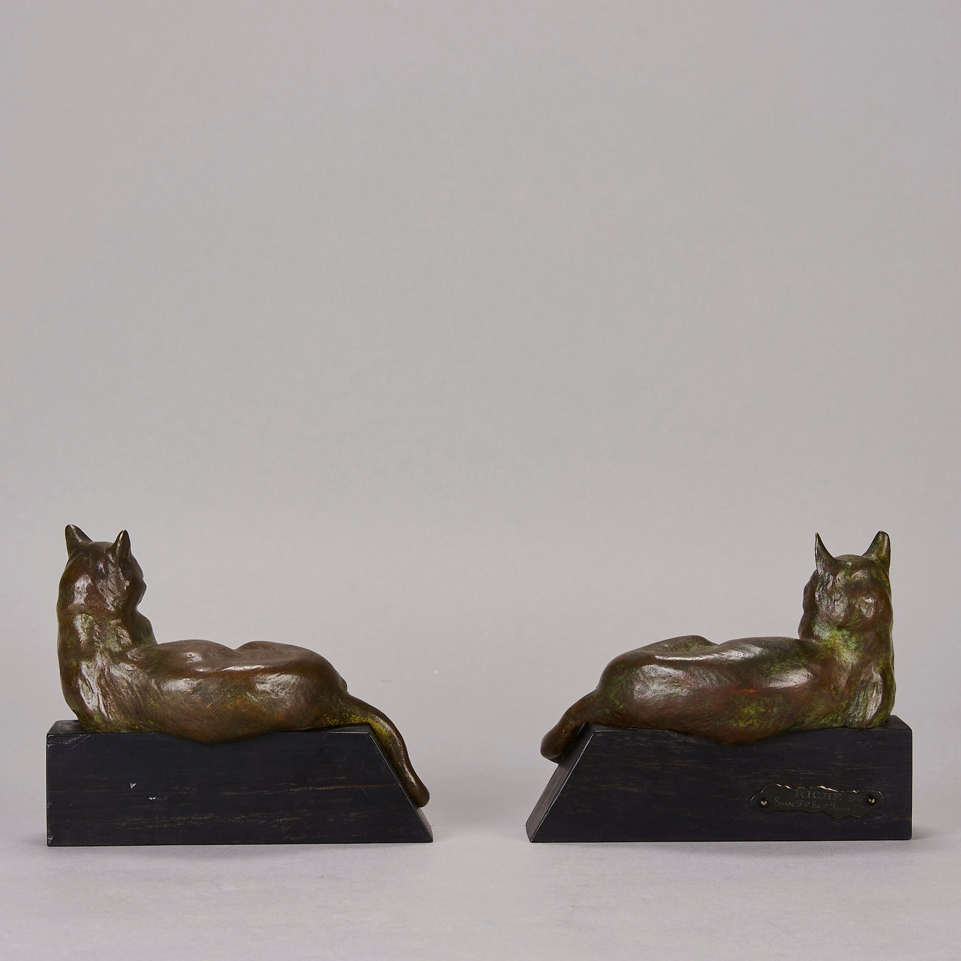 Riche bronze cats - Art Deco sculptures for sale - Dec0 Bronze - Hickmet Fine Arts