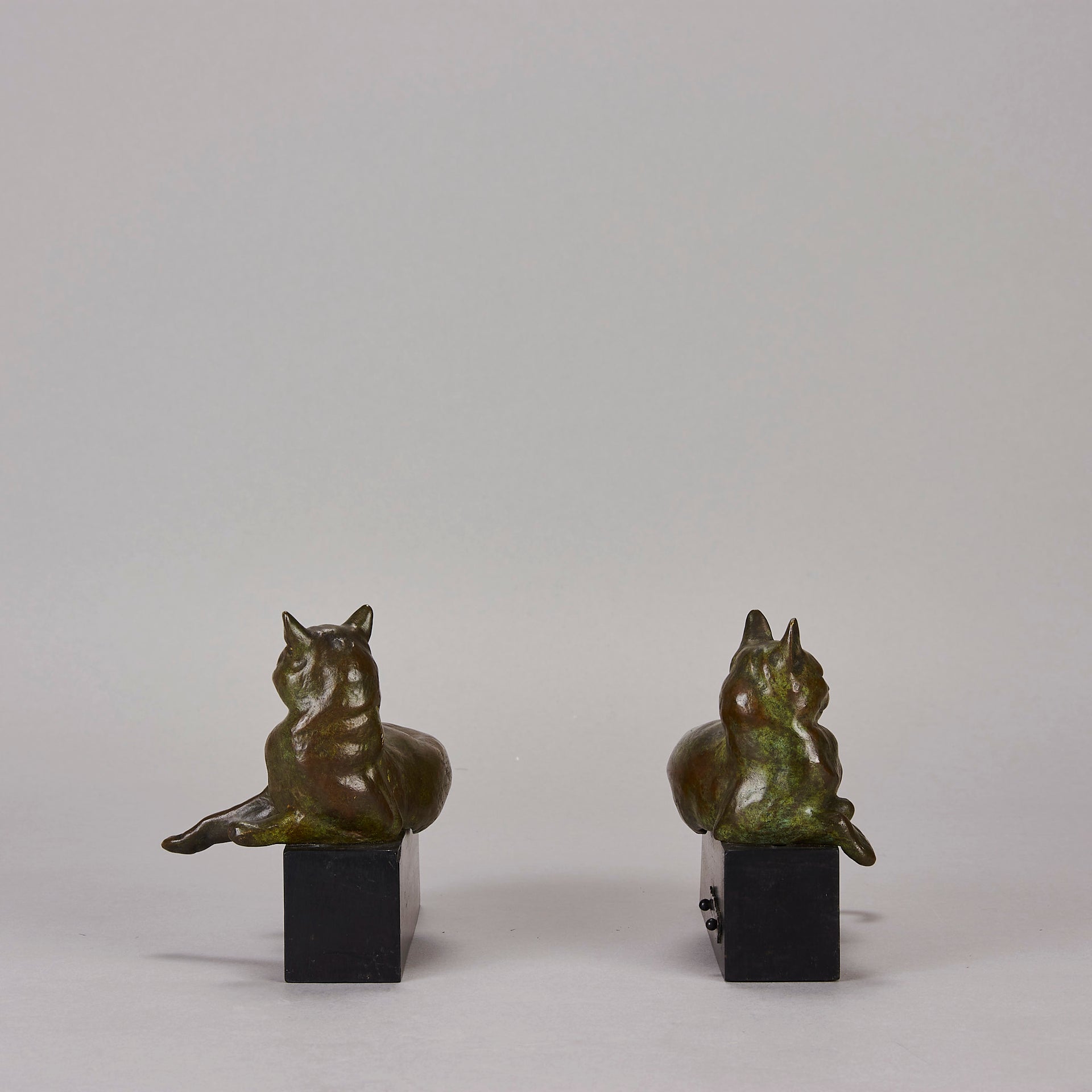 Riche bronze cats - Art Deco sculptures for sale - Dec0 Bronze - Hickmet Fine Arts