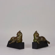 Riche bronze cats - Art Deco sculptures for sale - Dec0 Bronze - Hickmet Fine Arts