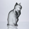 Char Assis Lalique Cat by Marc Lalique A charming frosted glass figure of a cat seated in a demure pose