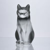 Char Assis Lalique Cat by Marc Lalique A charming frosted glass figure of a cat seated in a demure pose