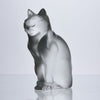 Char Assis Lalique Cat by Marc Lalique A charming frosted glass figure of a cat seated in a demure pose