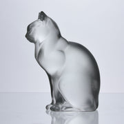 Char Assis Lalique Cat by Marc Lalique A charming frosted glass figure of a cat seated in a demure pose