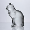 Char Assis Lalique Cat by Marc Lalique A charming frosted glass figure of a cat seated in a demure pose