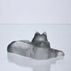 Reclining Cats by Marc Lalique A delightful frosted crystal glass group of two reclining cats resting