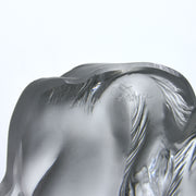 Reclining Cats by Marc Lalique A delightful frosted crystal glass group of two reclining cats resting