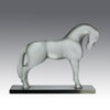 Cheval Debout, Lalique Horse by Marc Lalique A very fine frosted glass study of a standing horse in a striking position with its neck rounded