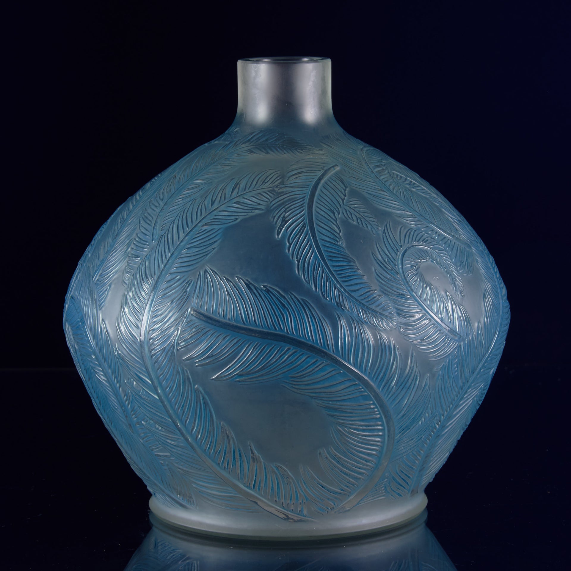 Rene Lalique Plumes Vase - Rene Lalique Glass - Lalique Glass for Sale - Hickmet Fine Arts