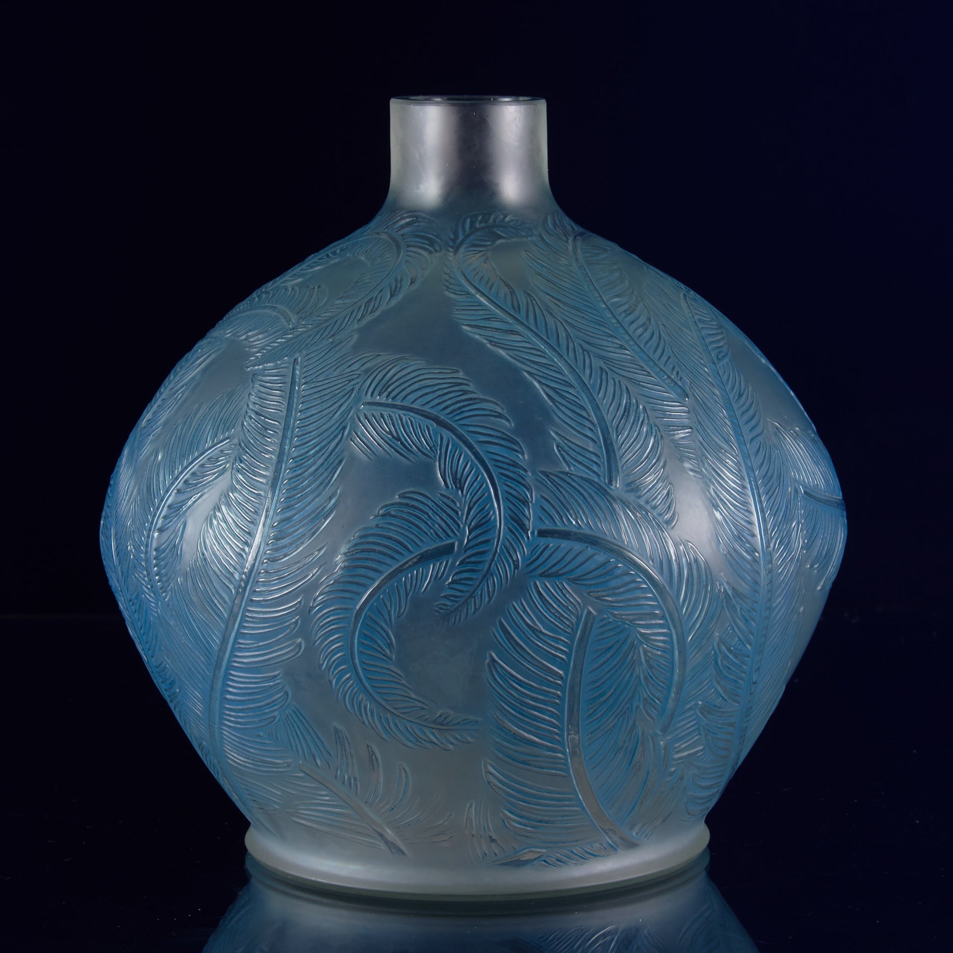 Rene Lalique Plumes Vase - Rene Lalique Glass - Lalique Glass for Sale - Hickmet Fine Arts