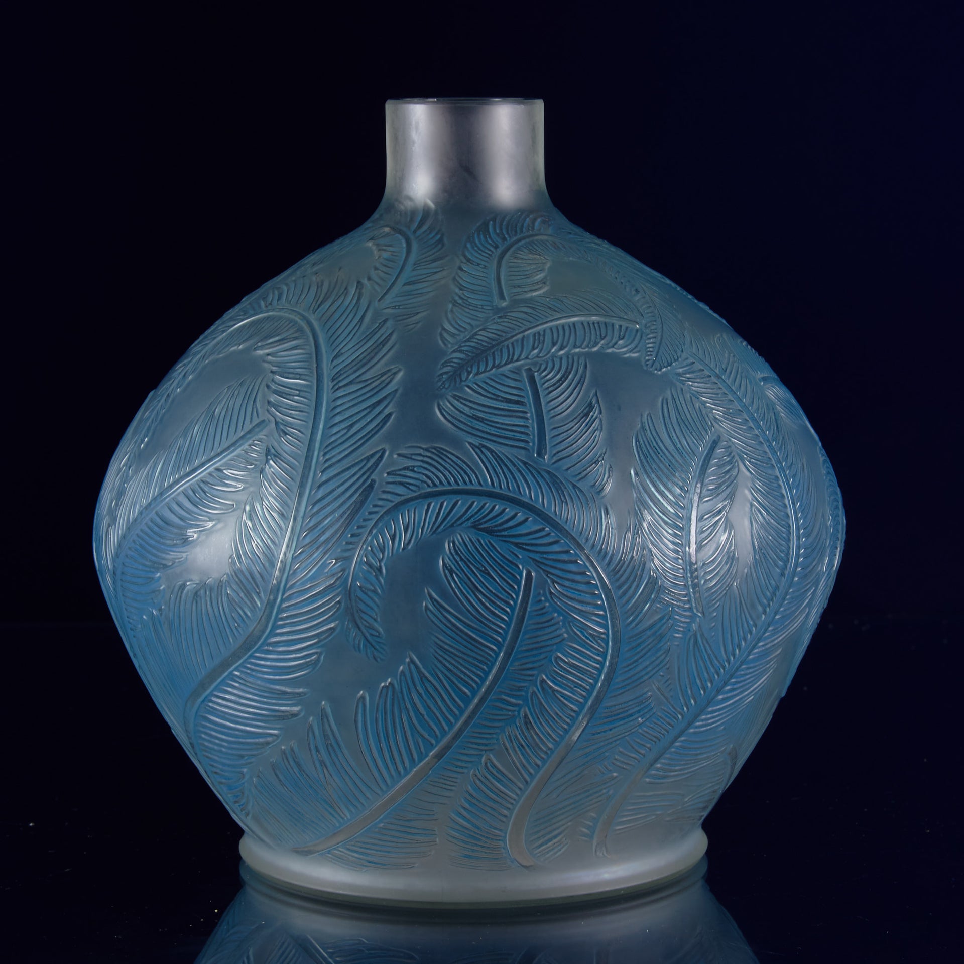 Rene Lalique Plumes Vase - Rene Lalique Glass - Lalique Glass for Sale - Hickmet Fine Arts