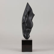 Still Water by Nic Fiddian Green and Lalique An outstanding deep black crytal glass study of a horse gently drinking from a water's surface, raised on a polished black glass plinth