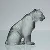 Tigre Assis - A Lalique frosted glass and clear glass figure of a seated tiger with polished stripes