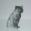 Tigre Assis - A Lalique frosted glass and clear glass figure of a seated tiger with polished stripes