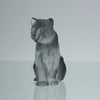 Tigre Assis - A Lalique frosted glass and clear glass figure of a seated tiger with polished stripes