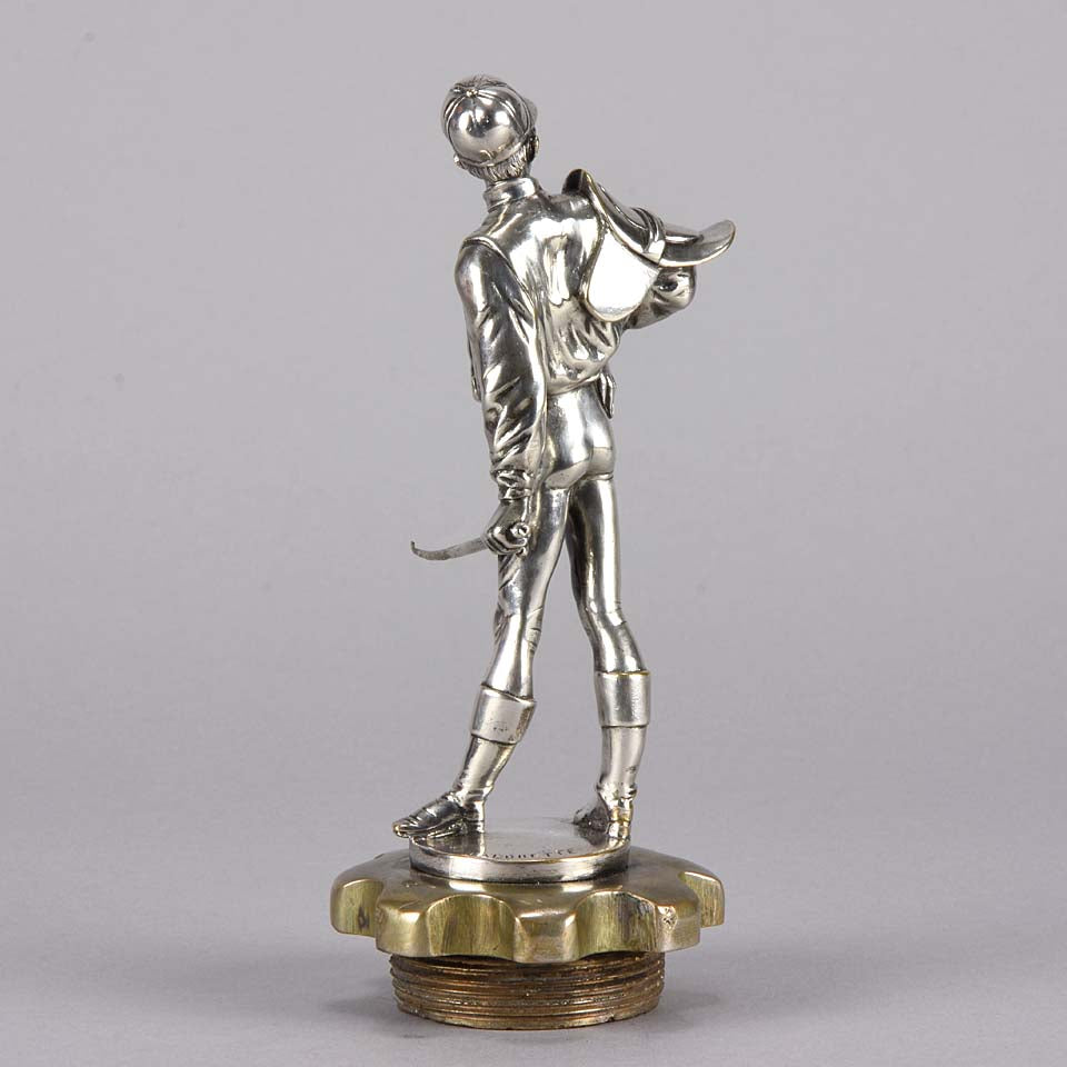 Car Mascot Lalouette Jockey Silvered Bronze 