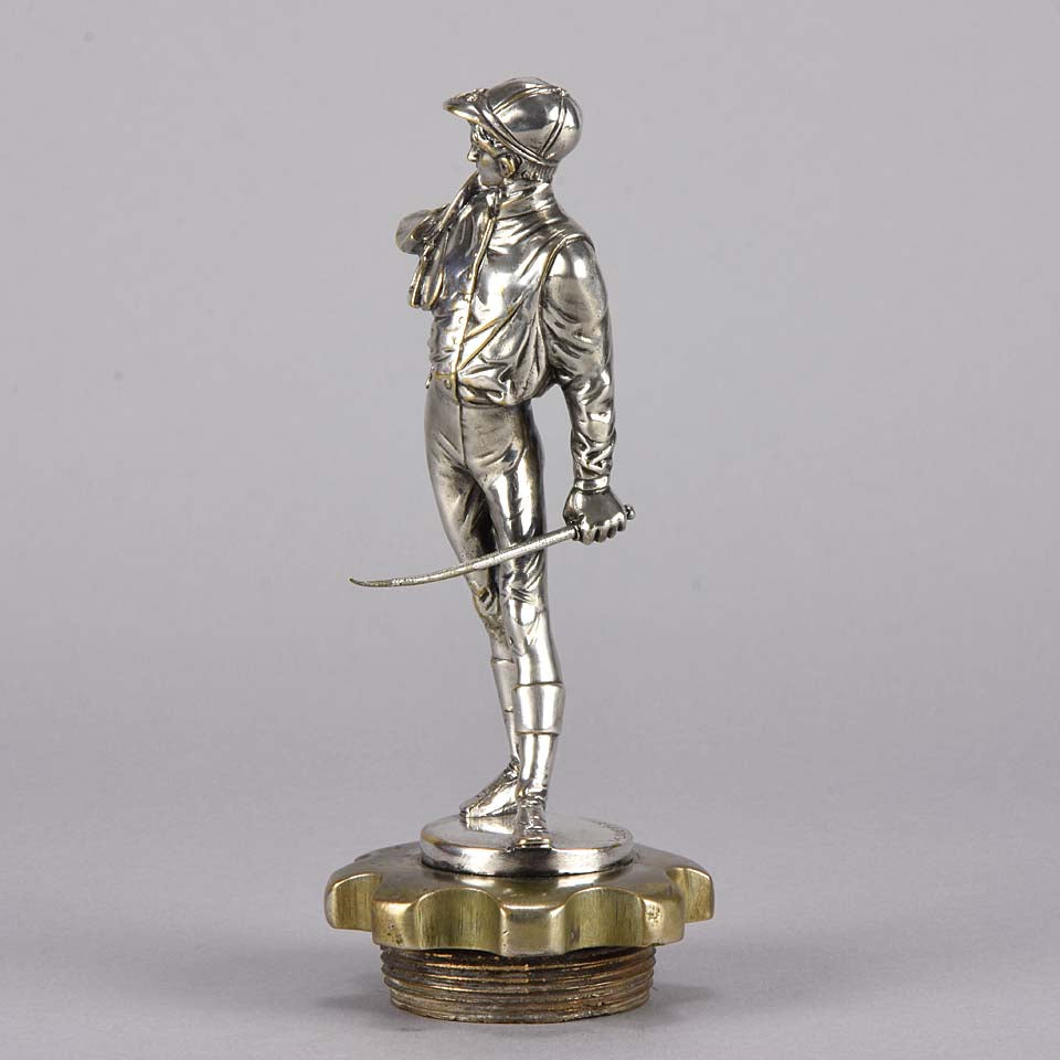Car Mascot Lalouette Jockey Silvered Bronze 