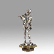 Car Mascot Lalouette Jockey Silvered Bronze 