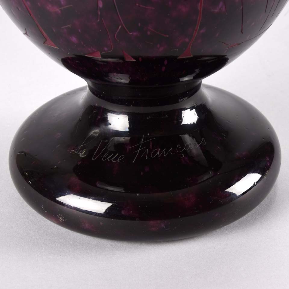 Le Verre Francais Vase Décor Dahlia