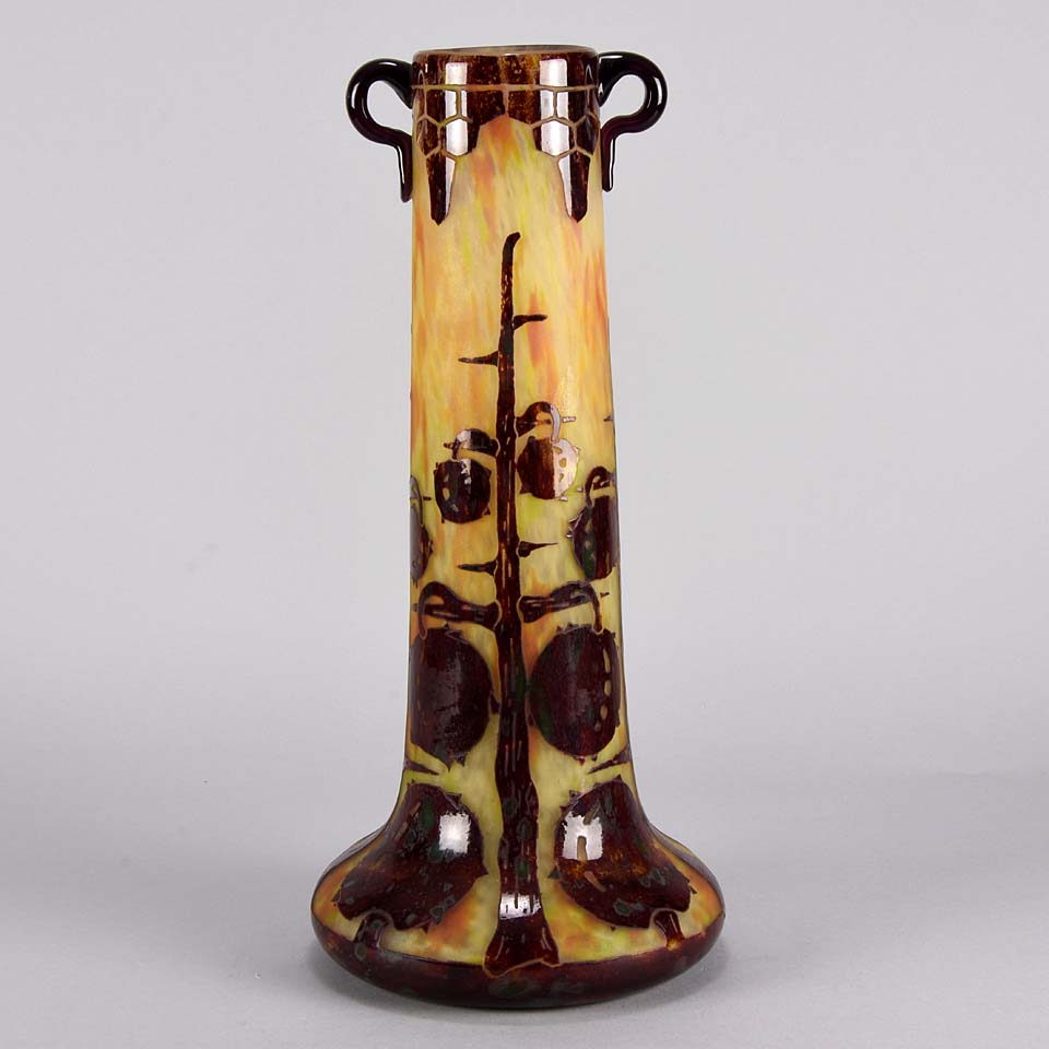 Le Verre Francais Vase Décor Marrons