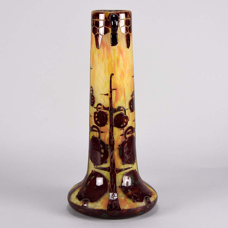 Le Verre Francais Vase Décor Marrons