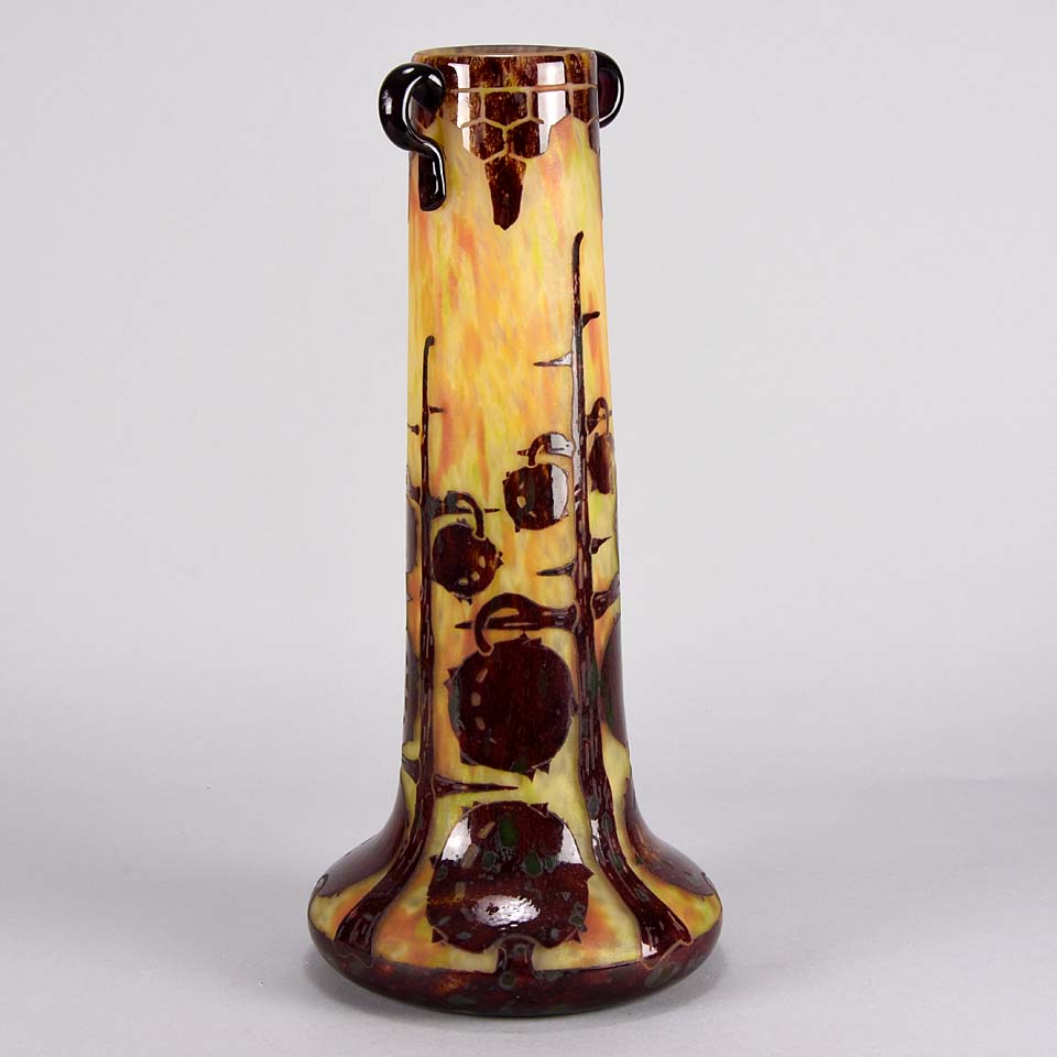 Le Verre Francais Vase Décor Marrons