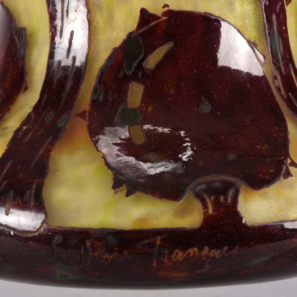 Le Verre Francais Vase Décor Marrons