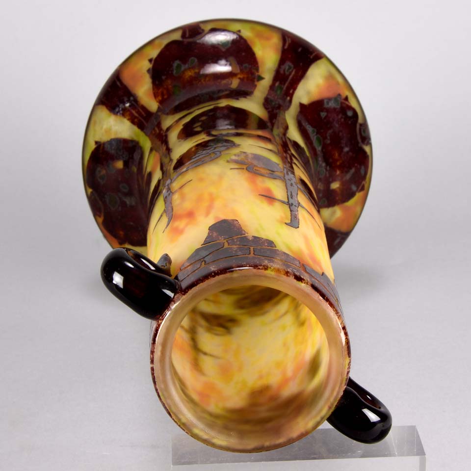 Le Verre Francais Vase Décor Marrons