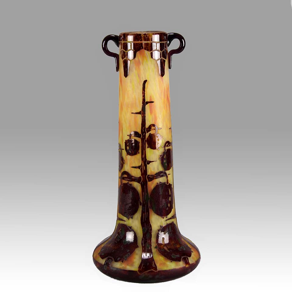Le Verre Francais Vase Décor Marrons