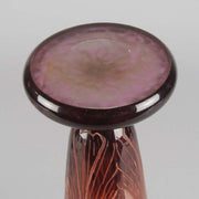 Digitale Vase by Le Verre Francais a striking cameo glass vase decorated with a red and maroon Art Deco design of digitalis flowers against a light pink field