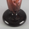 Digitale Vase by Le Verre Francais a striking cameo glass vase decorated with a red and maroon Art Deco design of digitalis flowers against a light pink field