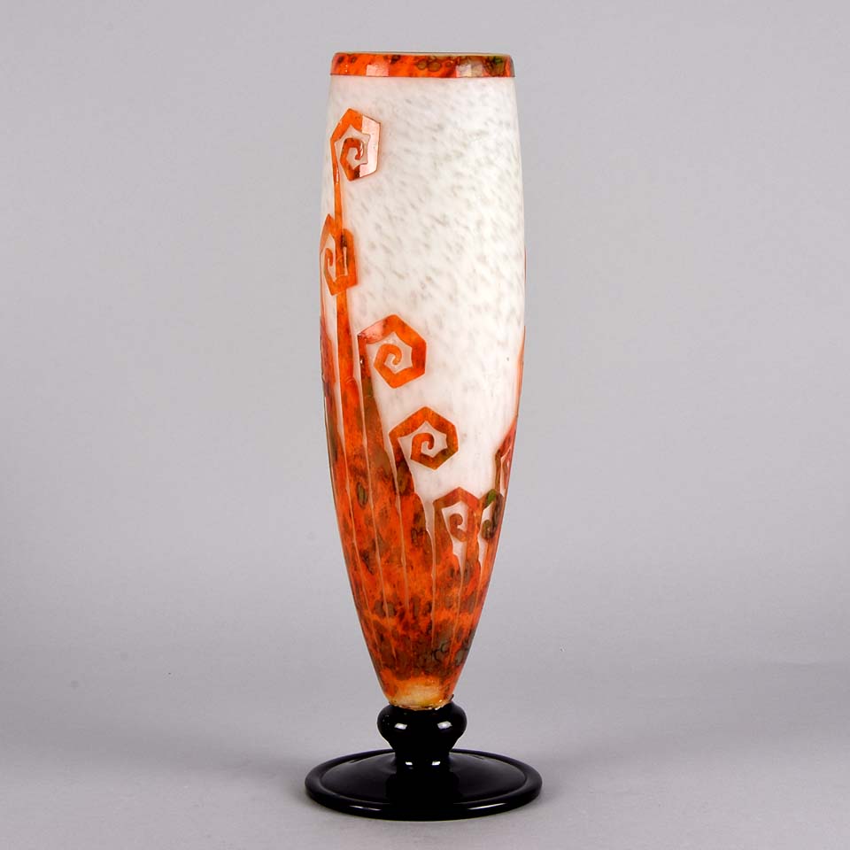 Le Verre Francais Vase Décor Fougère