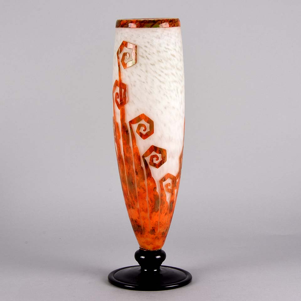 Le Verre Francais Vase Décor Fougère