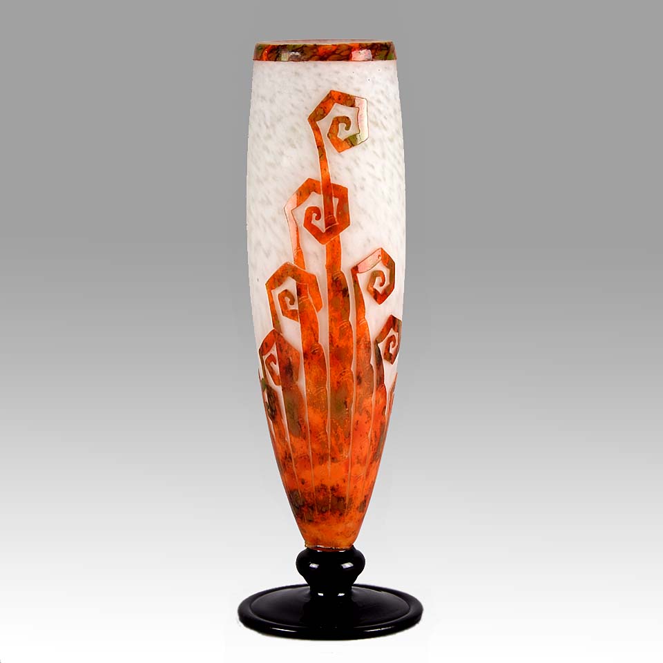 Le Verre Francais Vase Décor Fougère